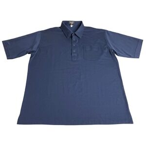 Vintage 90s Countess Mara Polo Shirt Mens XXL Navy Pocket Cotton Blend Classic